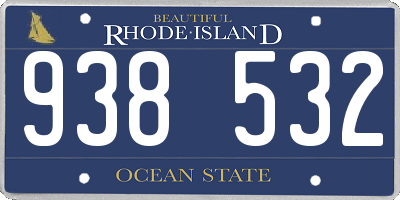 RI license plate 938532