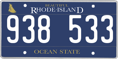 RI license plate 938533