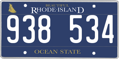 RI license plate 938534