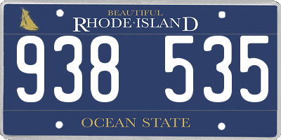 RI license plate 938535