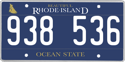 RI license plate 938536