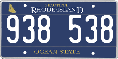 RI license plate 938538