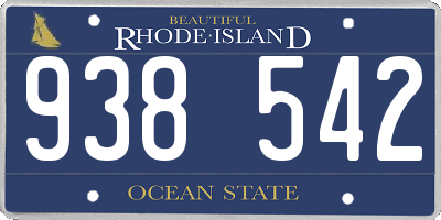 RI license plate 938542