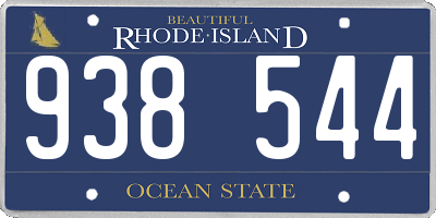 RI license plate 938544