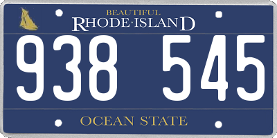 RI license plate 938545