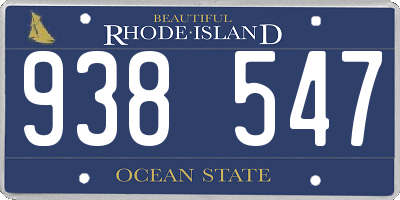 RI license plate 938547