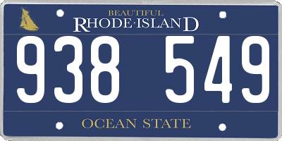 RI license plate 938549