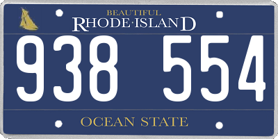 RI license plate 938554