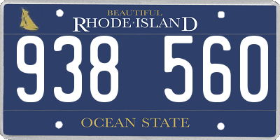 RI license plate 938560