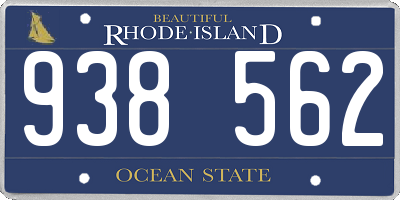 RI license plate 938562