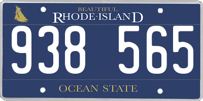 RI license plate 938565