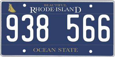 RI license plate 938566