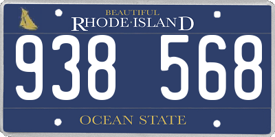 RI license plate 938568