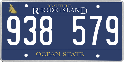 RI license plate 938579