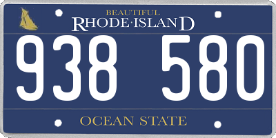 RI license plate 938580