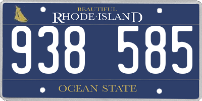 RI license plate 938585