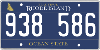 RI license plate 938586