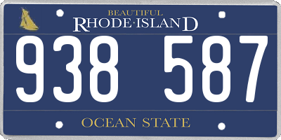 RI license plate 938587