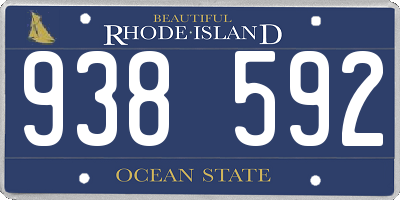 RI license plate 938592