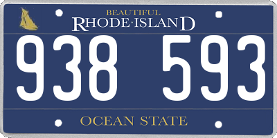 RI license plate 938593