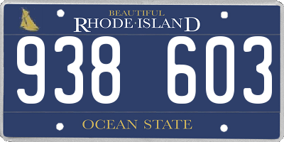 RI license plate 938603