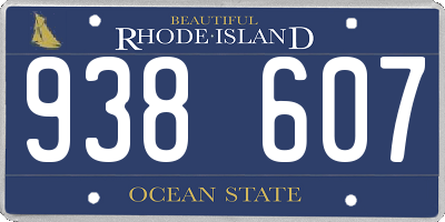 RI license plate 938607