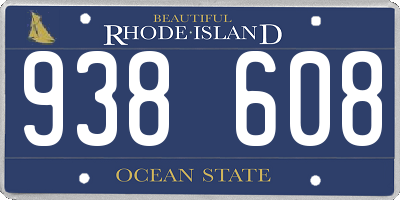 RI license plate 938608