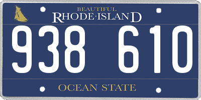 RI license plate 938610