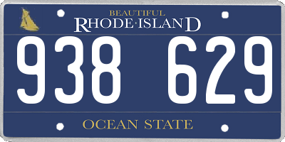 RI license plate 938629