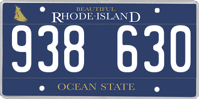 RI license plate 938630