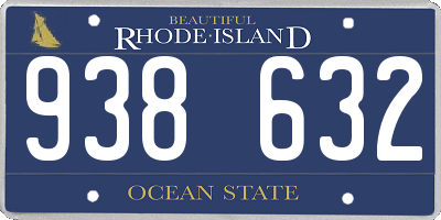 RI license plate 938632