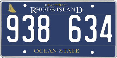 RI license plate 938634