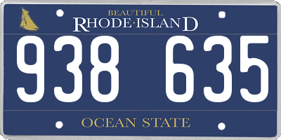 RI license plate 938635