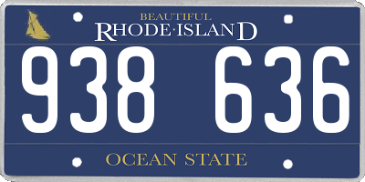 RI license plate 938636