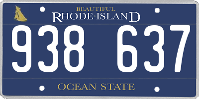 RI license plate 938637