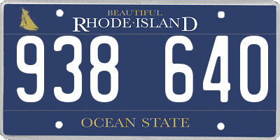 RI license plate 938640