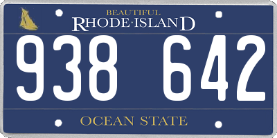 RI license plate 938642
