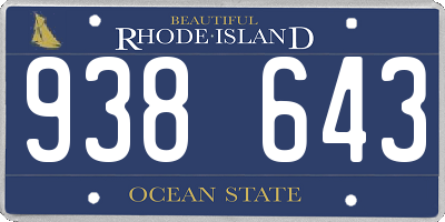 RI license plate 938643