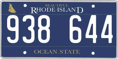 RI license plate 938644