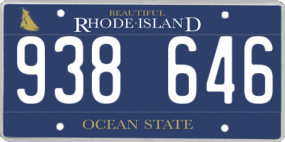 RI license plate 938646