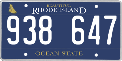 RI license plate 938647