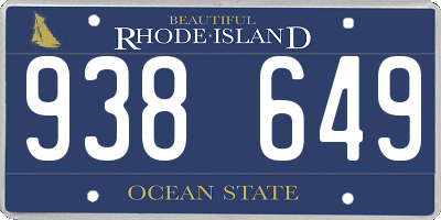 RI license plate 938649