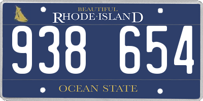 RI license plate 938654