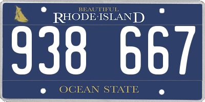 RI license plate 938667