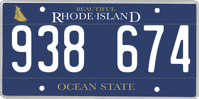 RI license plate 938674