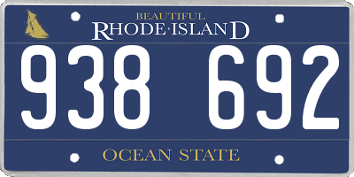 RI license plate 938692
