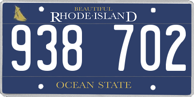 RI license plate 938702