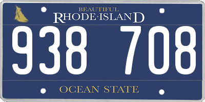 RI license plate 938708