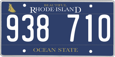 RI license plate 938710