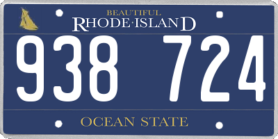 RI license plate 938724